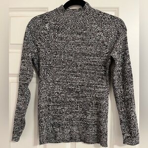 Women’s Black and Gray Mock Neck Sweater